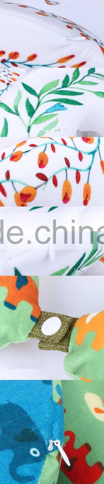 Velvet digital printing U shape memory foam neck pillow for nap and travel