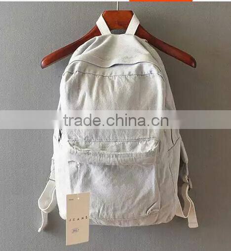 hot selling jean sports backpack fashion denim canvas backpack
