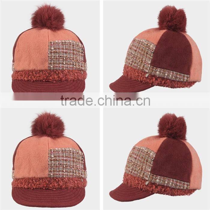 2016 fashion style custom top ball french beret hats for girls