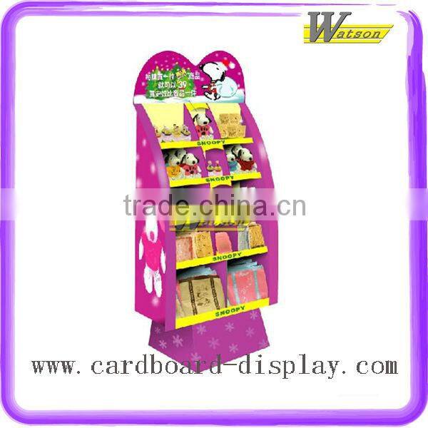 Promotion Supermarket Paper Floor Stand Compartment Display