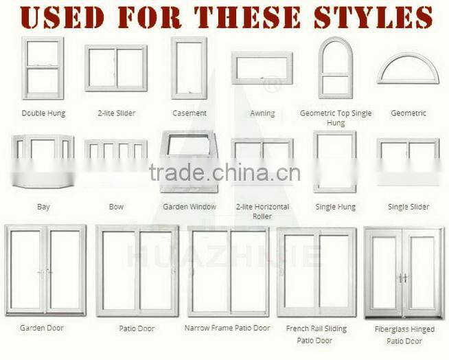 White Upvc american style upvc windows profiles