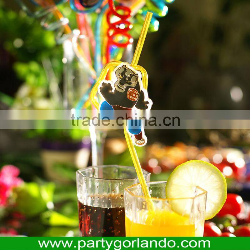 fancy bear topper volution PVC swizzle cocktail drink straws