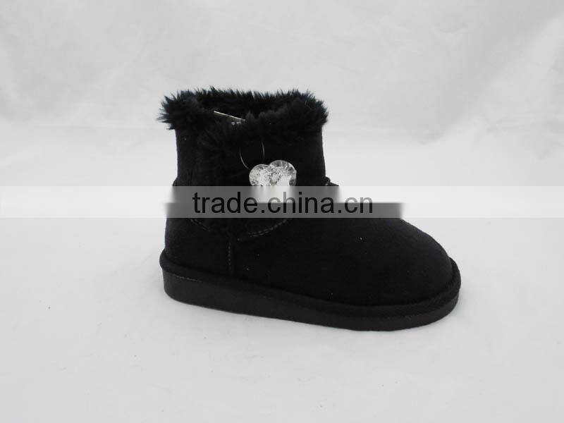 Hot sales button girls warm winter snow boots