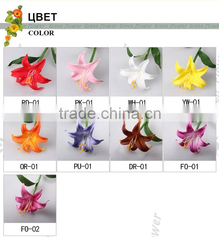 2016 Wholesale Multicolor Artificial Flowers Lily Real Touch Bouquet Wedding Bridal Home Declarative flowers