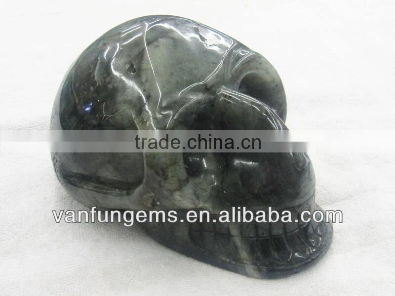 Natural Labradorite Skull Carving Skull