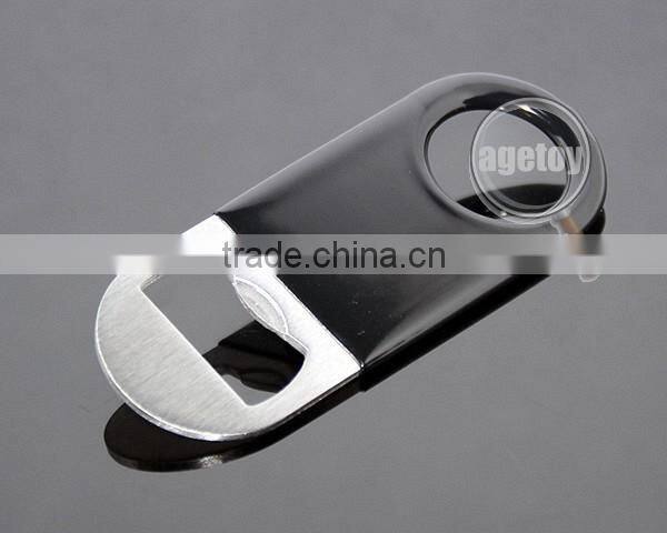 Small Is Beautiful Portable Pocket Black Soft PVC Coated Stainless Steel Metal Wholesale Bottle Opener