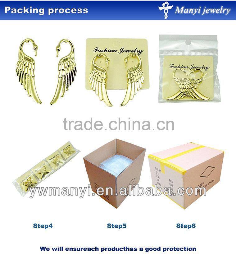 2014 new fashion ladies stud color enamel rose hanging ring latest gold earring designs in zinc alloy jewelry E00225