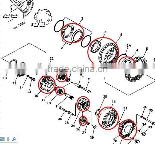 excavator motor shaft excavator travel shaft LS280 motor shaft