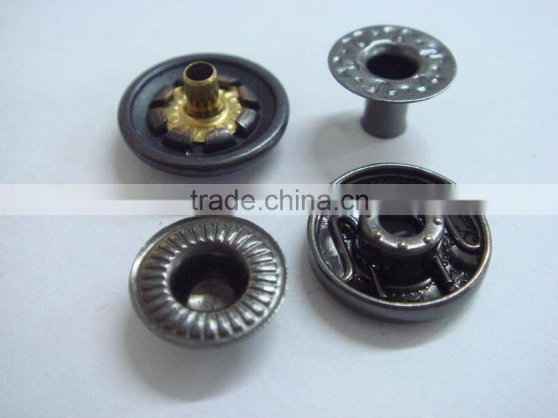 15mm metal 4 part dark antique silver snap button