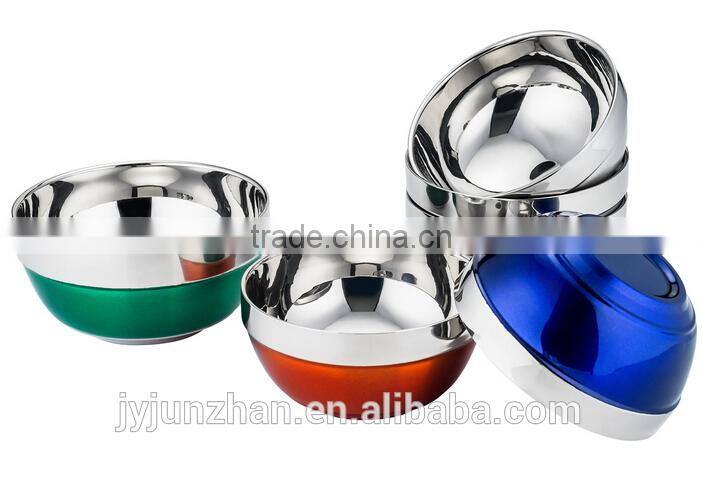 Factory direct-sell stainless steel soup bowl with matt polishing outside and high mirror inside