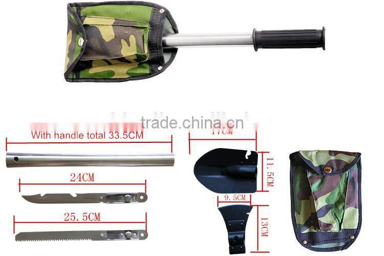 mini portable outdoor camping multi functional spade axe saw knife