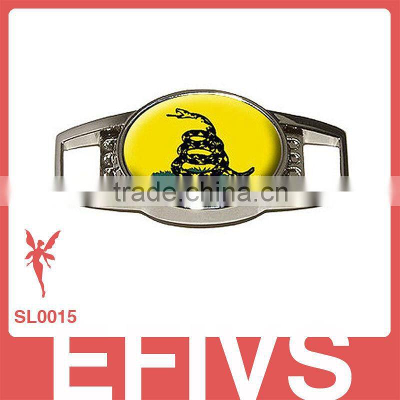 customized logo metal shoelace bracelet charms