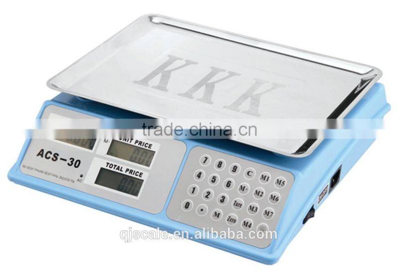 30kg electronic weighing scale with computer interface lowest scale