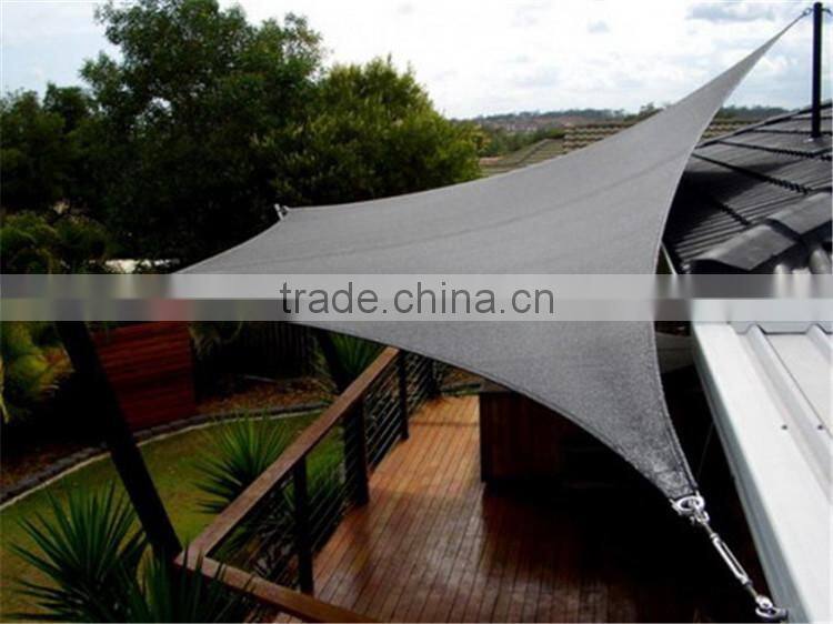 HDPE with UV additives Sun Shade Sail with Stainless Steel Hardware Kit, UV Block Fabric Patio Shade Sail in Color Sand