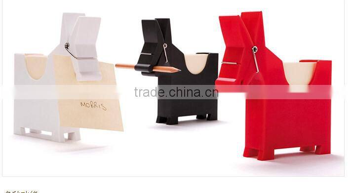 Pony Desktop Memo Note Holder Stand Office Gift With Pen Clip,Bk4111