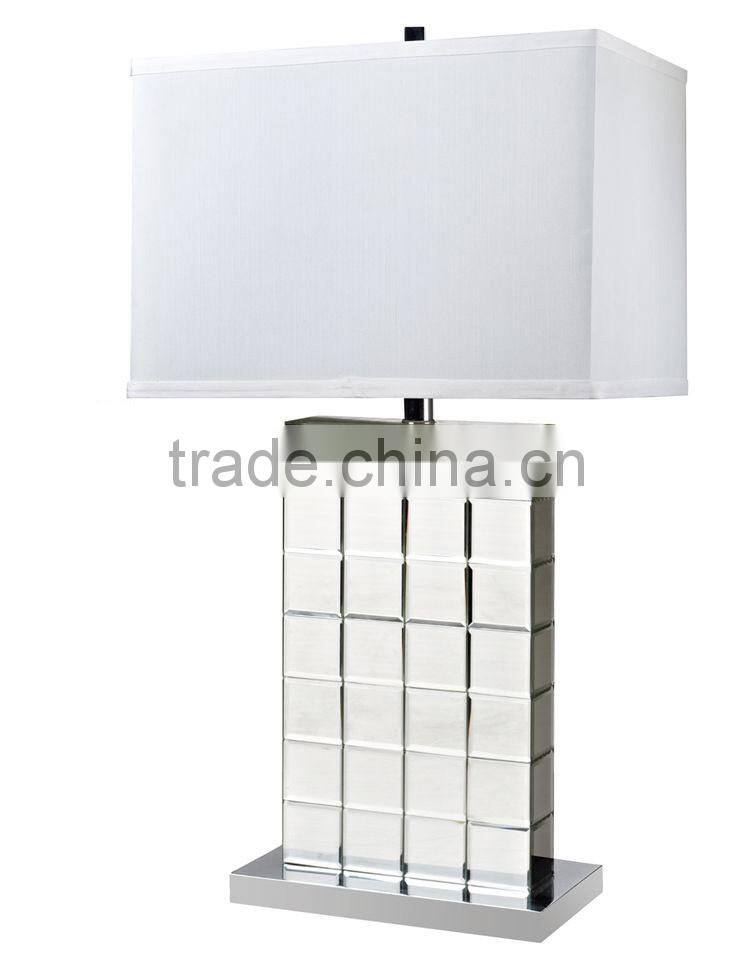 Modern mirror hotel table lamp with chrome base