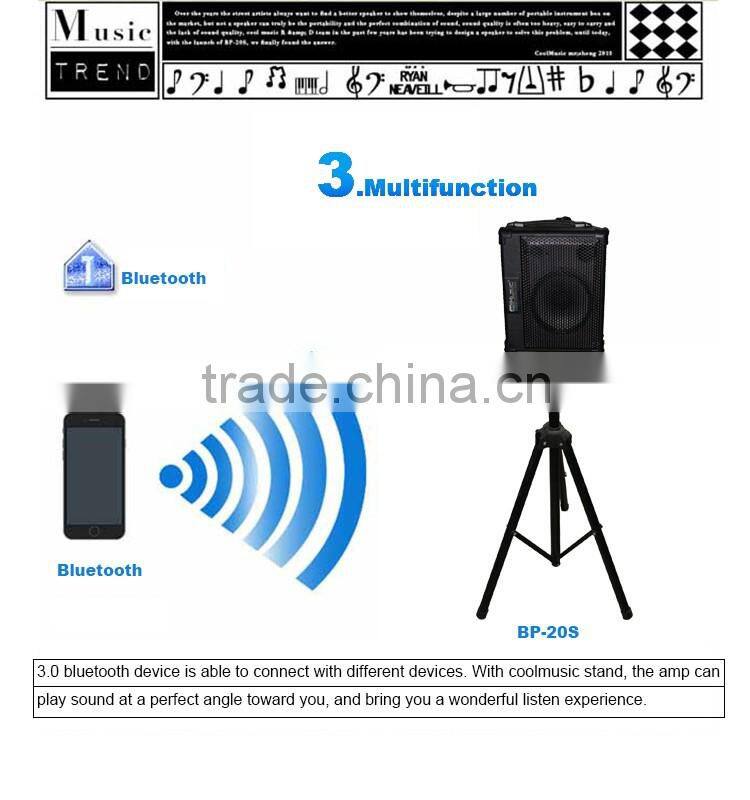 Rechargeable Battery Powered Wireless Outdoor Portable Bluetooth Speaker Guitar Amplifier