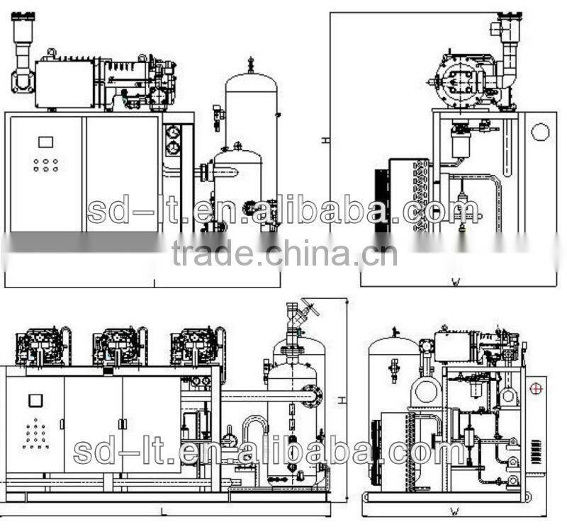 JZBLGS Industrial Cooling Pump Bizter Midlle Temperature Screw Refrigeration Compressor Racks Air Cooled Condensing Unit