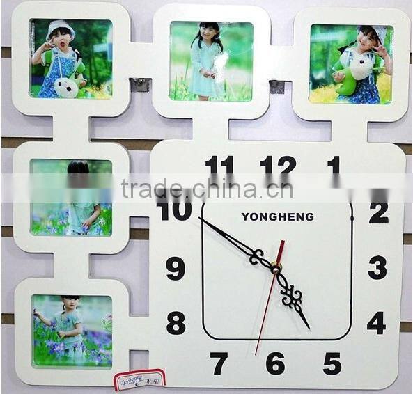 clock with picture frame,multiple photo frame