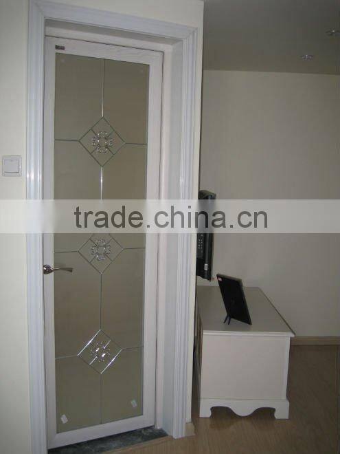 2016 Newest style PVC/UPVC cheap house casement doors with forsted glass for sale