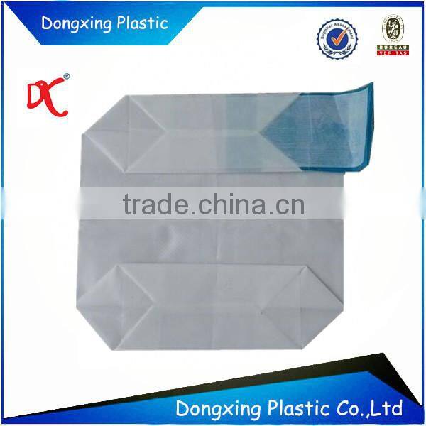 High quality transparent PE plastic bag/valve bag with square bottom