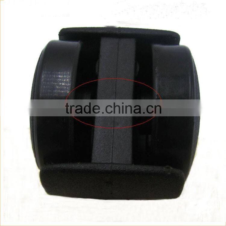 2016 shenzhen hot-sale 2 inches black nylon plate swivel plastic furniture caster double wheels for suitcase