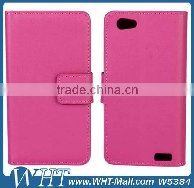 Top Quality Leather Flip Credit Card Slots Wallet Style Case Cover for HTC One V Mobile Phone Case