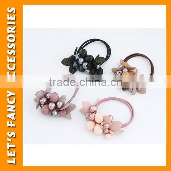 PGHD0345 Fashion multi-color girls elastic hair band with bead