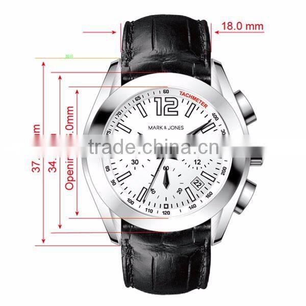 Sports Leather band rose gold multifunction chronograph men watches