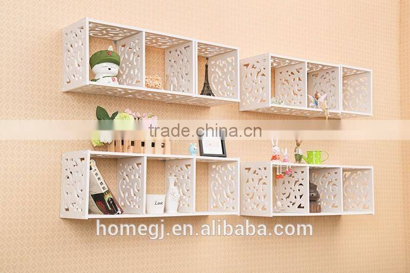 Cheap sets 3 wood Bookcase Wall shelf Unit shelf cabinet