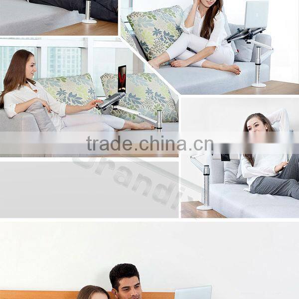 Gas spring portable 360 degree rotating recliner laptop stand