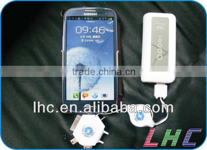 4400mAH power bank and battery charger for mobile phone / mp4 / mp3 / iphone / ipod brand new high quality