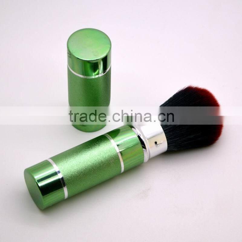 retractable powder brush,aluminum handle cosmetic tools