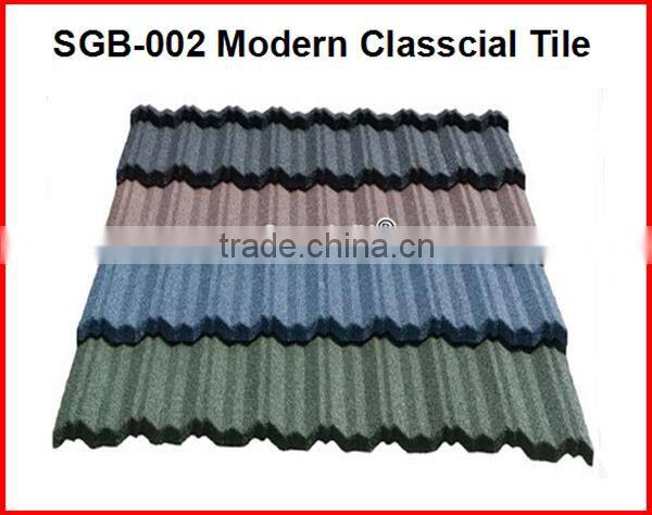 1340mm*420mm Stone Coated Roofing Tile , Kenya Stone Coated Metal Roofing Tile