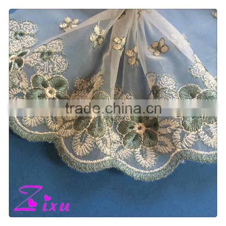 2016 used for clothing net lace fabric green
