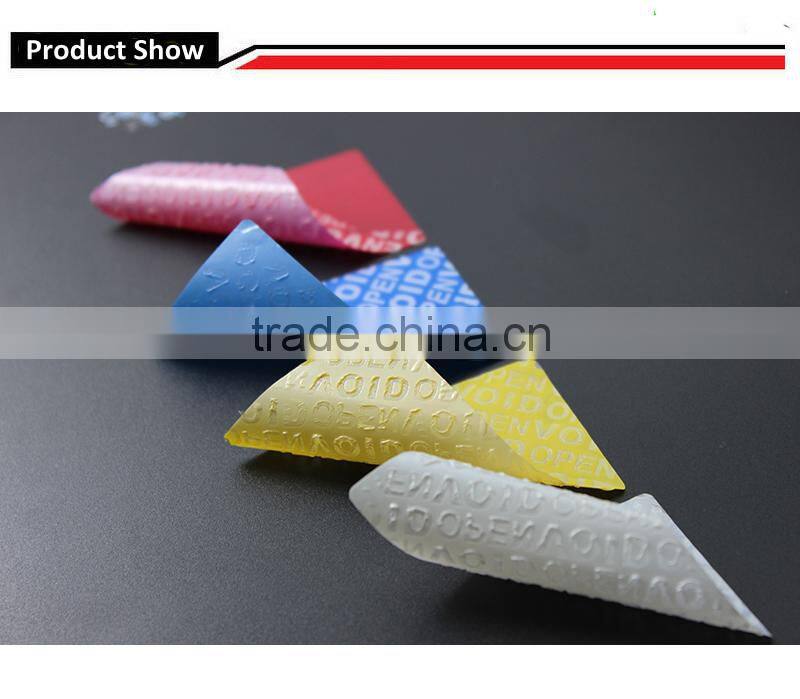 Non residue tamper evident label blue