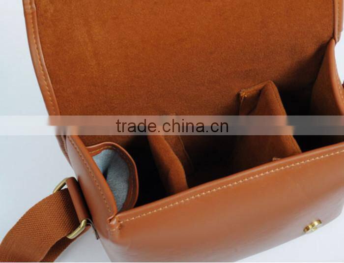 Factory competitive price PU leather Camera Bag in Dongguan