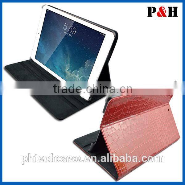 Super cool croco leather case for ipad mini with stand function , leather cover