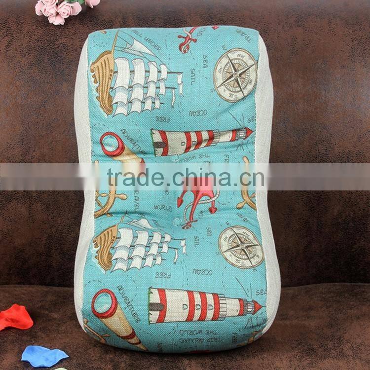 2015 new ocean series cartoon lighthouse sea anchor sailing boat waist cushion cover home decor pillow