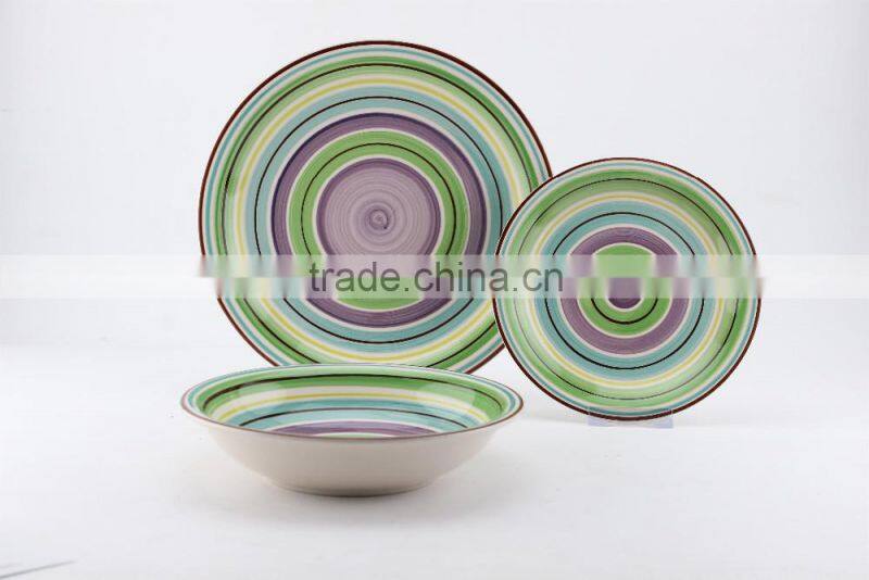 12pc/18pc stoneware hand painted dinnerset service for 4/ AB grade/2016 popular design/Italy