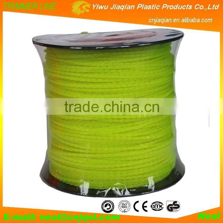 Spool Trimmer Line 5LB Square Spiral Shape Light Yellow Colored Mowing Line Nylon Grass Trimmer Line