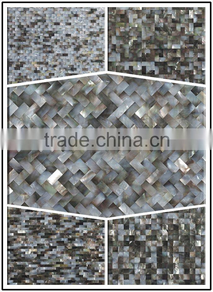 12.5*25mm Black mother of pearl brick tile for surface decoretion