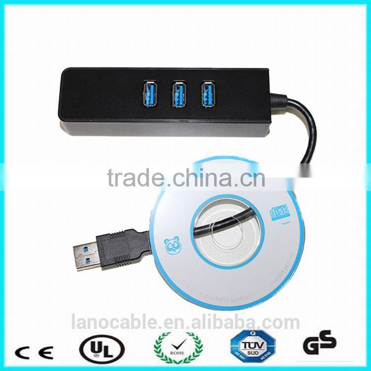 Wholesale 20cm black superspeed usb3.0 ethernet converter