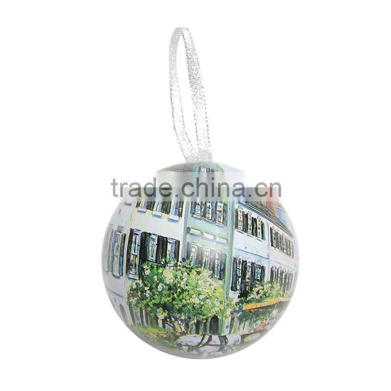 christmas decorations ball shape tin cans small christmas tin can