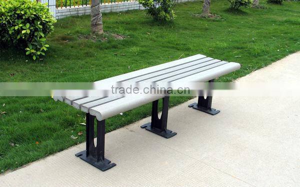 Wood plastic composite outdoor bench furniture with cast iron legs