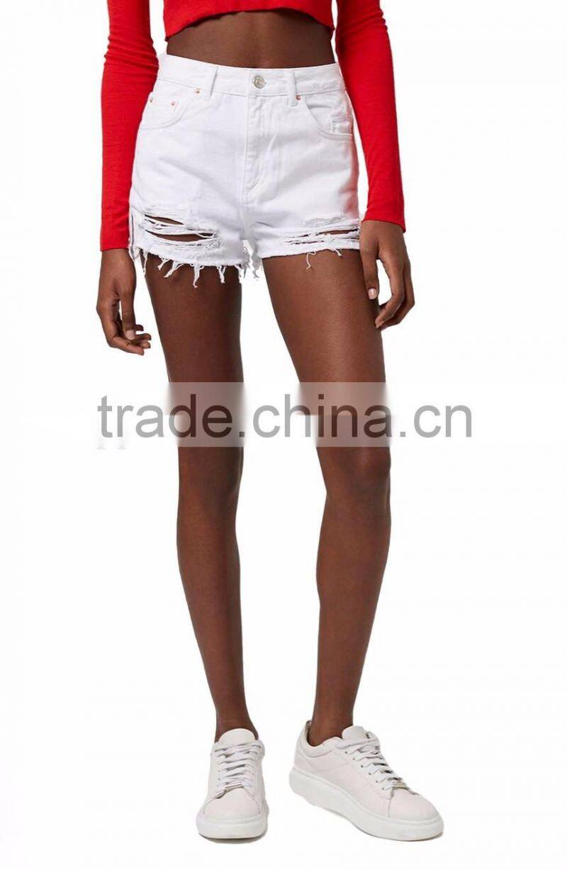 2016 China Wholesale Custom Denim Shorts Frayed And Ripped Hems Define Destroyed Woman Denim Shorts