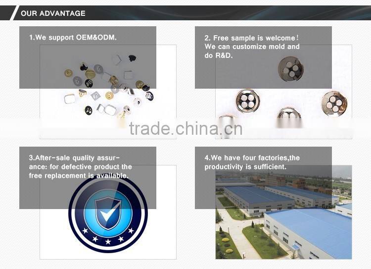 Free sample !Eco-Friendly round custom metal engraved magnetic cloth snap button for jacket