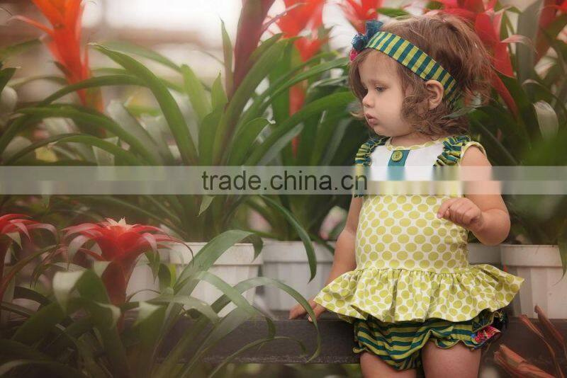 2016 New Design 100% Cotton Baby Girls Boutique Clothing Adorable Colorful Stripe Baby Kids Clothing Sets