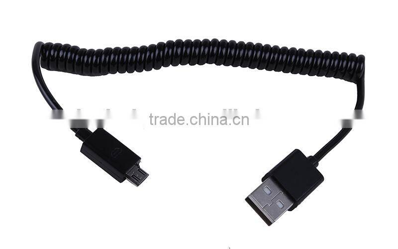 Spiral micro USB cable