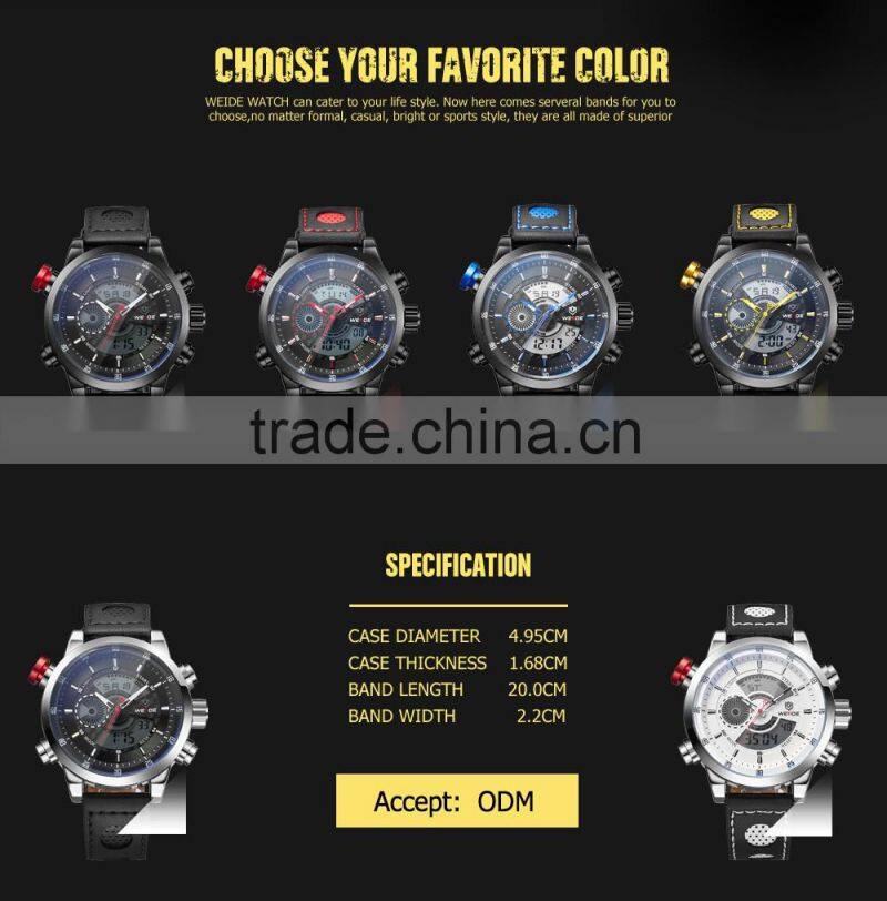 Weide genuine leather watch strap sport watch digital analog watches made in china